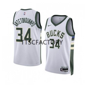 Milwaukee Bucks Trikot Giannis Antetokounmpo 34 Nike 2022-23 Association Edition Weiß Swingman - Herren